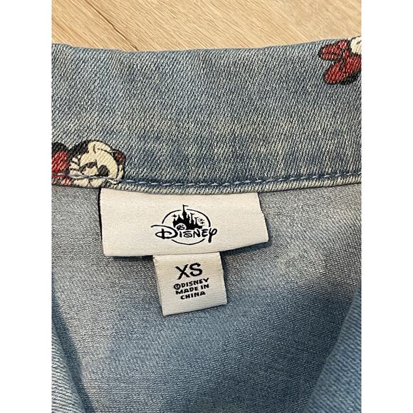 Disney Parks Jacket Womens XS Blue Minnie Mouse All Over Print Jean Denim - Picture 8 of 9
